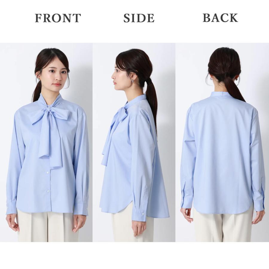 AOYAMA 【洋服の青山】透けにくい 取り外し ボウタイ ブラウス