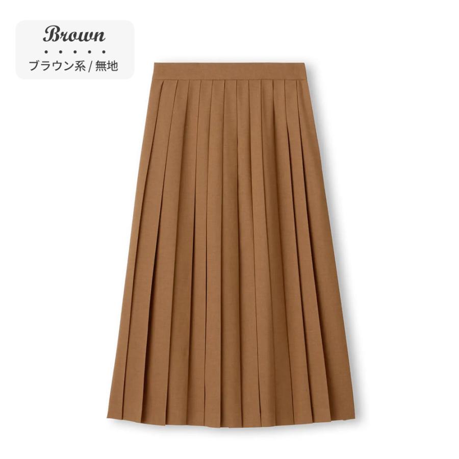 AOYAMA 【洋服の青山】プリーツスカート ロング ブラウン 茶色 無地
