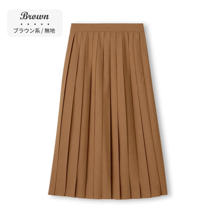 AOYAMA 【洋服の青山】プリーツスカート ロング ブラウン 茶色 無地