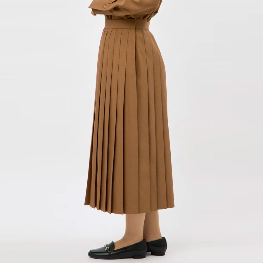 AOYAMA 【洋服の青山】プリーツスカート ロング ブラウン 茶色 無地