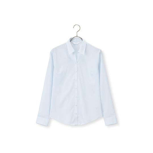 AOYAMA 【洋服の青山】ブラウス 襟シャツ 長袖 レディース 水色