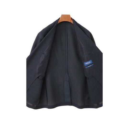 【洋服の青山】涼しい サマースーツ メンズ ゆったり 盛夏 ネイビー 紺 2ボタン シングル 背抜き センターベント ツータック LENO CLOTH 清涼感 洗える ビジネスの画像