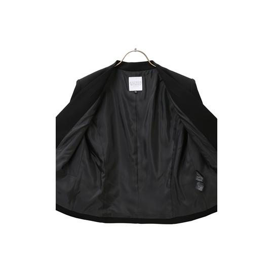 【洋服の青山】礼服 レディース セレモニースーツ ブラック ウォッシャブル 洗える ストレッチ 軽量 ノーカラーアンサンブル ANCHOR WOMAN PERSON'S 817の画像