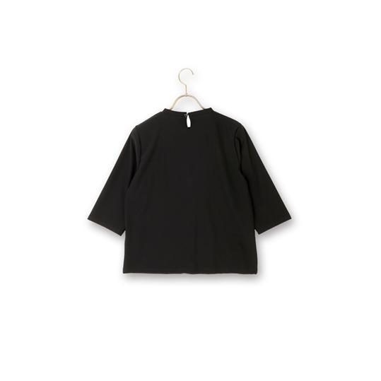 【洋服の青山】オールシーズン ブラック フォーマルブラウス【ピンタック】【7分袖】 ANCHOR WOMAN PERSON'S レディース 黒 フォーマル ストレッチ シンプル｜y-aoyama｜02