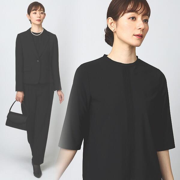 AOYAMA 【洋服の青山】レディース 濃染 フォーマル ブラウス 7分