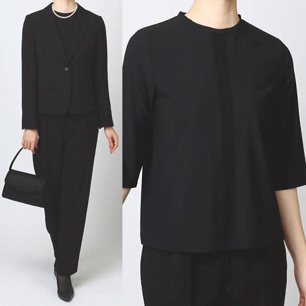 AOYAMA 【洋服の青山】レディース 濃染 フォーマル ブラウス 7分袖