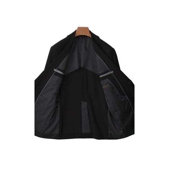 【洋服の青山】YA/A/AB/BE体 アジャスター スリーシーズン ブラック 黒 シングル スタンダード フォーマルスーツ 礼服 喪服 ブラックフォーマル 大きいサイズの画像