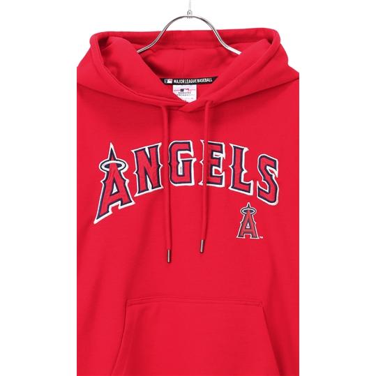 MLB エンゼルス チーム ワードマーク  パーカー レッド AOYAMA 【洋服の青山】ロサンゼルス・エンゼルス パーカー フード プル