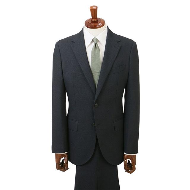 【洋服の青山】温度調節 ツーパンツ スーツ メンズ スリム 春夏秋冬 ネイビー 紺 無地 背抜き ワンタック 洗える すぐ乾く 動きやすい ストレッチ 消臭 2パンツの画像