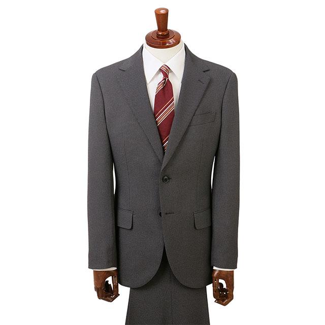 【洋服の青山】温度調節 ツーパンツ スーツ メンズ スリム 春夏秋冬 グレー 灰色 無地 背抜き ワンタック 洗える すぐ乾く 動きやすい ストレッチ 消臭 2パンツの画像