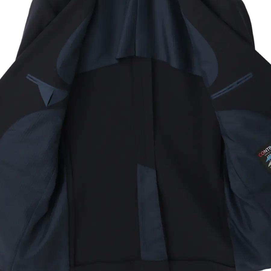【洋服の青山】ツーパンツ スーツ メンズ スリム 春夏秋冬 ネイビー 紺 ストライプ 2ボタン ワンタック パンツ2本 大きいサイズ 洗える ストレッチ ビジネスの画像