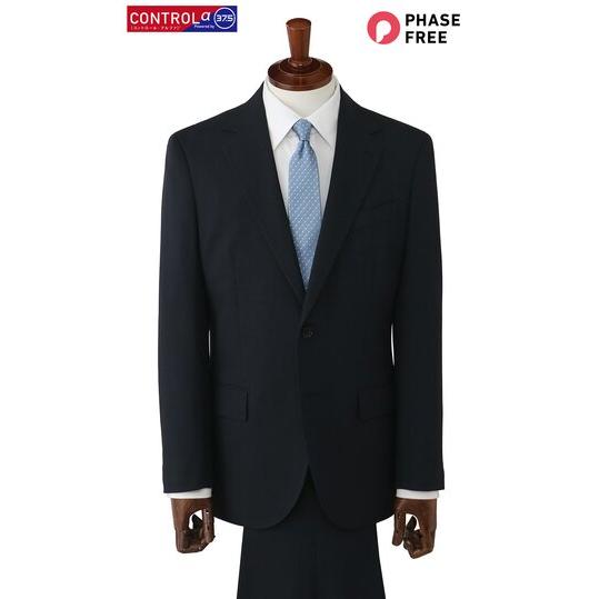 【洋服の青山】ツーパンツ CONTROLα 温度調節 スーツ メンズ スリム 春夏秋冬 ネイビー 紺 2パンツ 大きいサイズ ワンタック 洗える ストレッチ 動きやすいの画像
