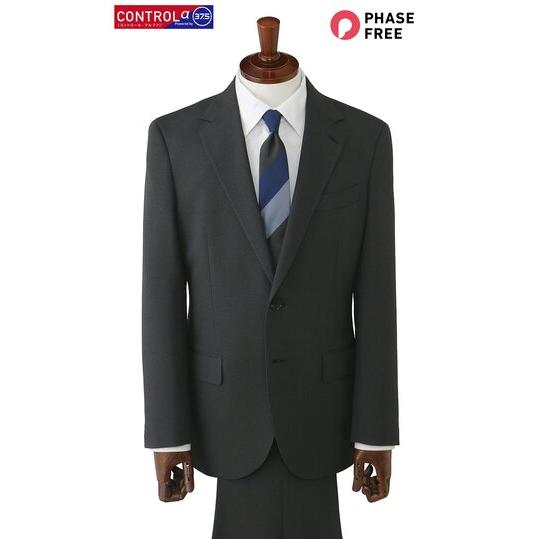 【洋服の青山】ツーパンツ CONTROLα 温度調節 スーツ メンズ スリム 春夏秋冬 グレー 灰色 2パンツ 大きいサイズ ワンタック 洗える ストレッチ 動きやすいの画像