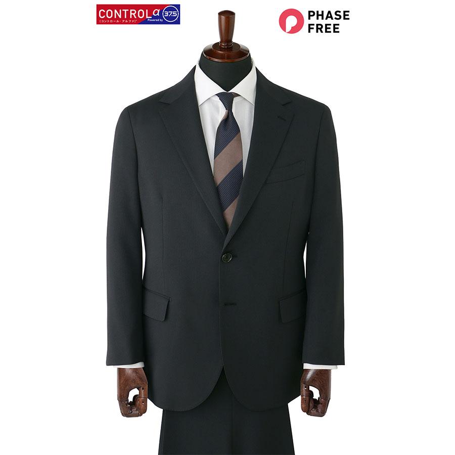 【洋服の青山】CONTROLα 温度調節 大きいサイズ ツーパンツ スーツ メンズ スタイリッシュ 春夏秋冬 グレー チャコール 2パンツ 洗える ストレッチ 動きやすいの画像