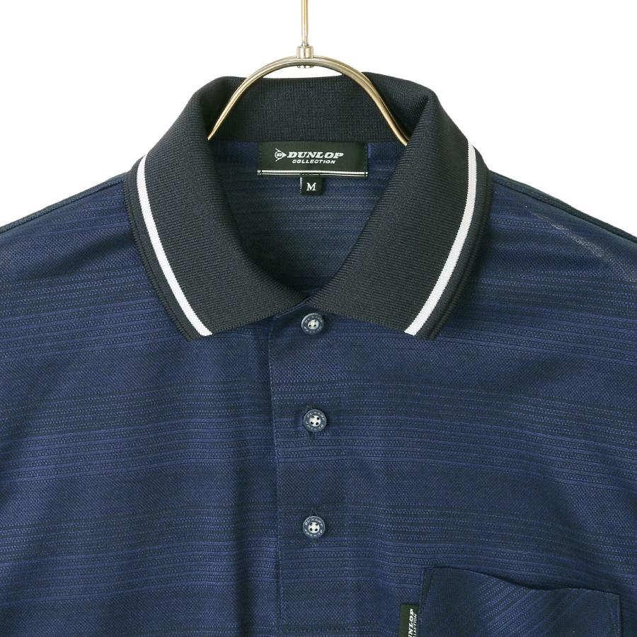 BELVET ボーダー ポロシャツ AOYAMA 【洋服の青山】春夏用 ネイビー系 地柄ボーダーポロシャツ【7分