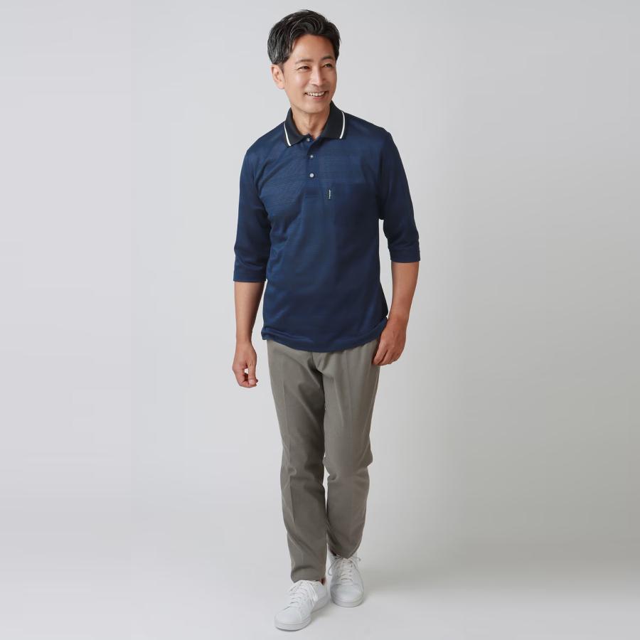 AOYAMA 【洋服の青山】春夏用 ネイビー系 地柄ボーダー