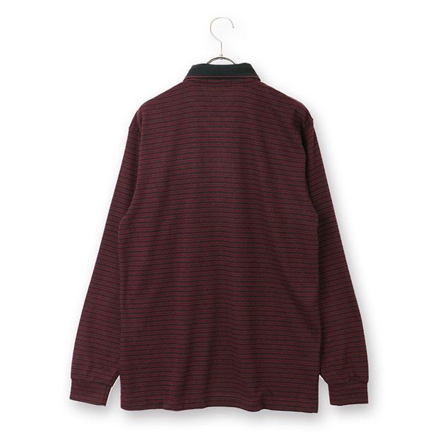 AOYAMA 【洋服の青山】日本製 ポロシャツ 秋冬用 メンズ 長袖 ワイン系