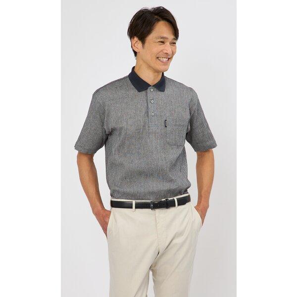 AOYAMA 【洋服の青山】 日本製 播州織 ポロシャツ 半袖 メンズ 春夏