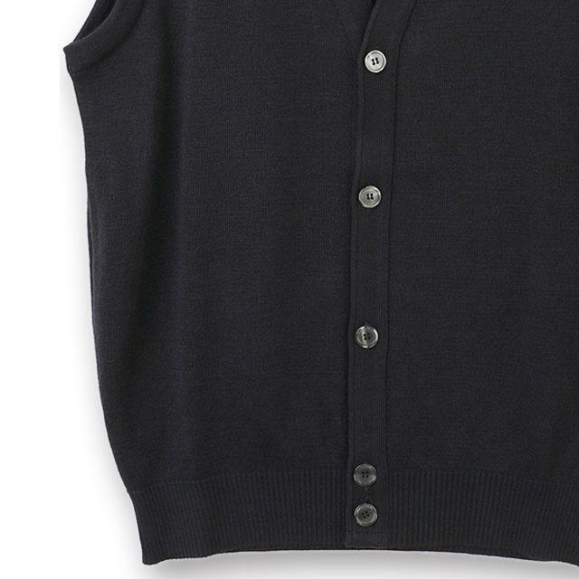 AOYAMA 【洋服の青山】日本製 ベスト 前開き メンズ 秋冬 ネイビー 紺