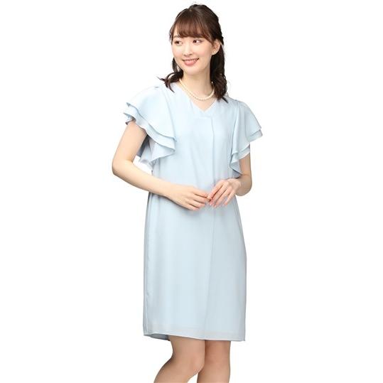 ポイント10倍 オールシーズン用 ブルー系 袖フリル ワンピース Anchor Woman 新しい到着 Homeofmalones Com