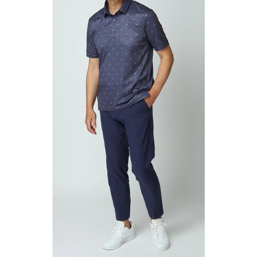AOYAMA 【洋服の青山】ゴルフウェア 春夏用 ネイビー系 クラブ柄
