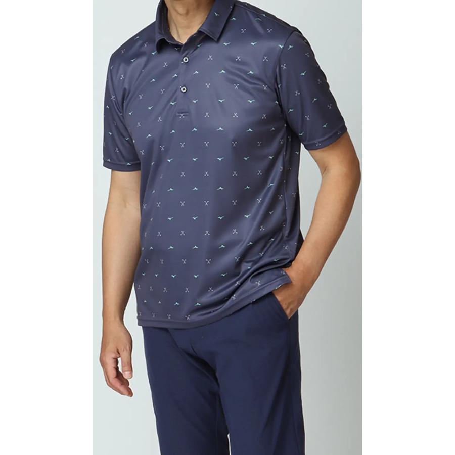 AOYAMA 【洋服の青山】ゴルフウェア 春夏用 ネイビー系 クラブ柄