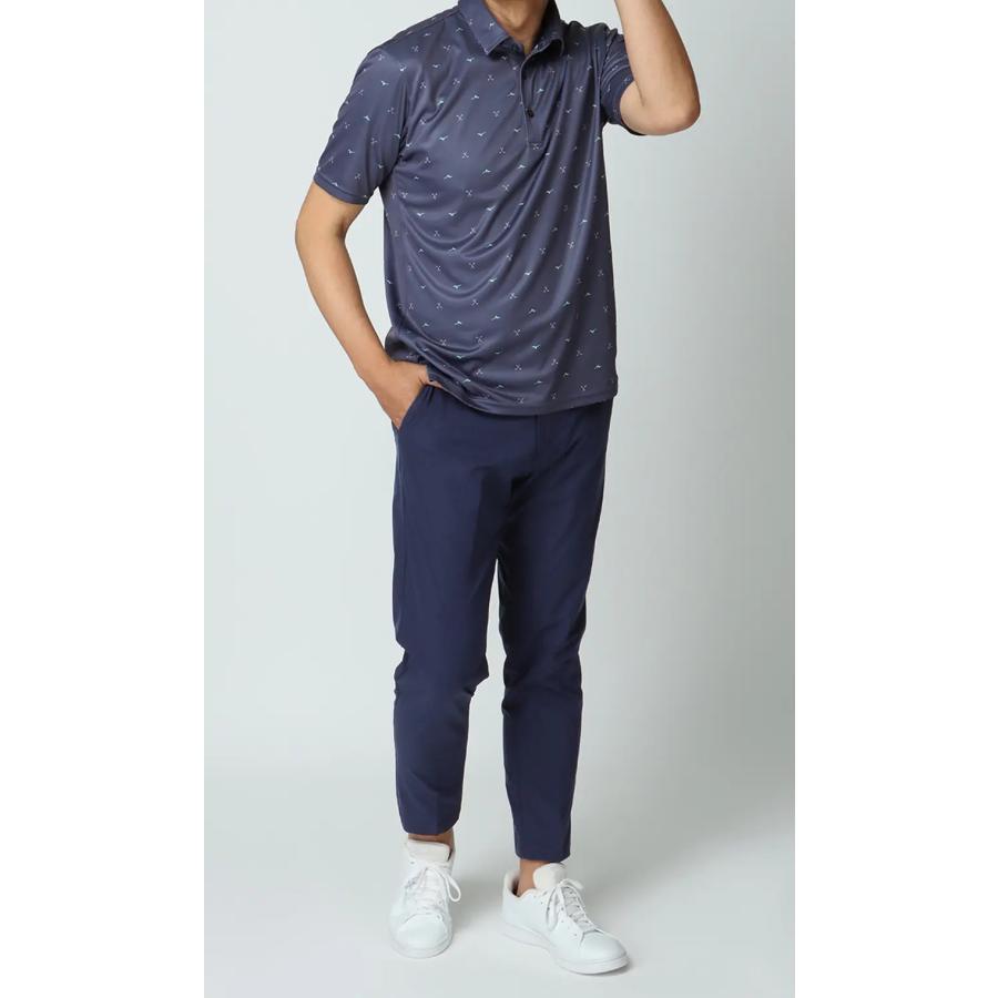 AOYAMA 【洋服の青山】ゴルフウェア 春夏用 ネイビー系 クラブ柄