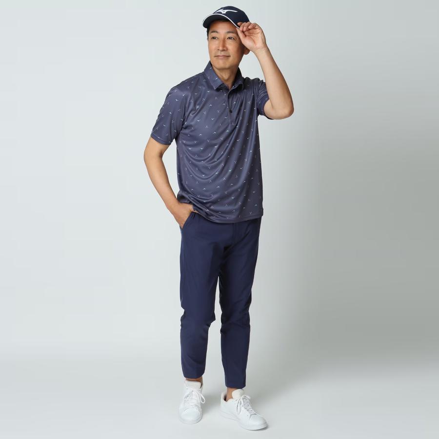 AOYAMA 【洋服の青山】ゴルフウェア 春夏用 ネイビー系 クラブ柄