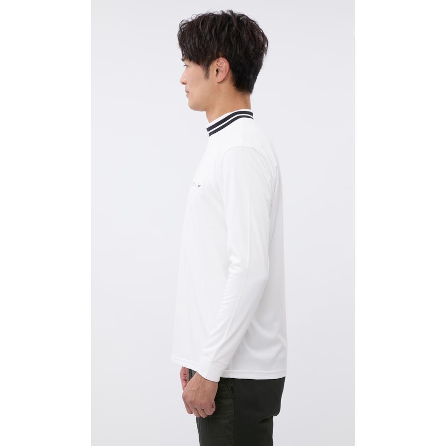 AOYAMA 【洋服の青山】モックネック シャツ メンズ 秋冬用 ホワイト系
