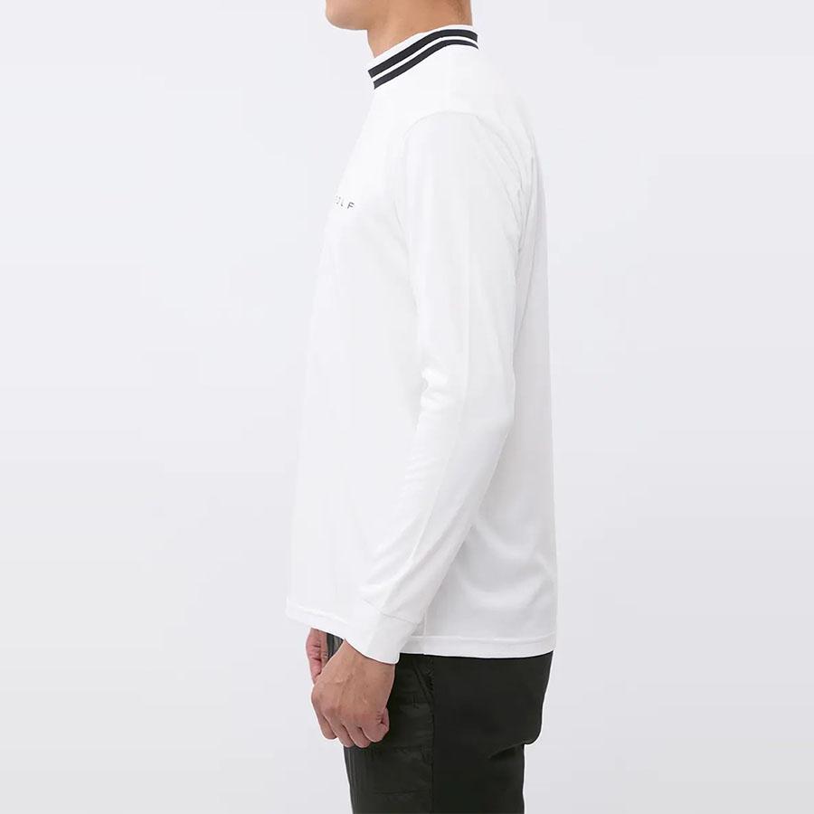 AOYAMA 【洋服の青山】モックネック シャツ メンズ 秋冬用 ホワイト系