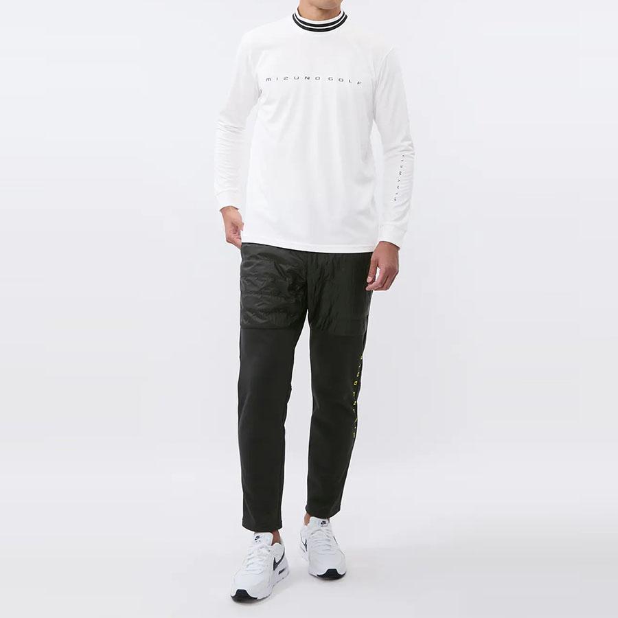 AOYAMA 【洋服の青山】モックネック シャツ メンズ 秋冬用 ホワイト系