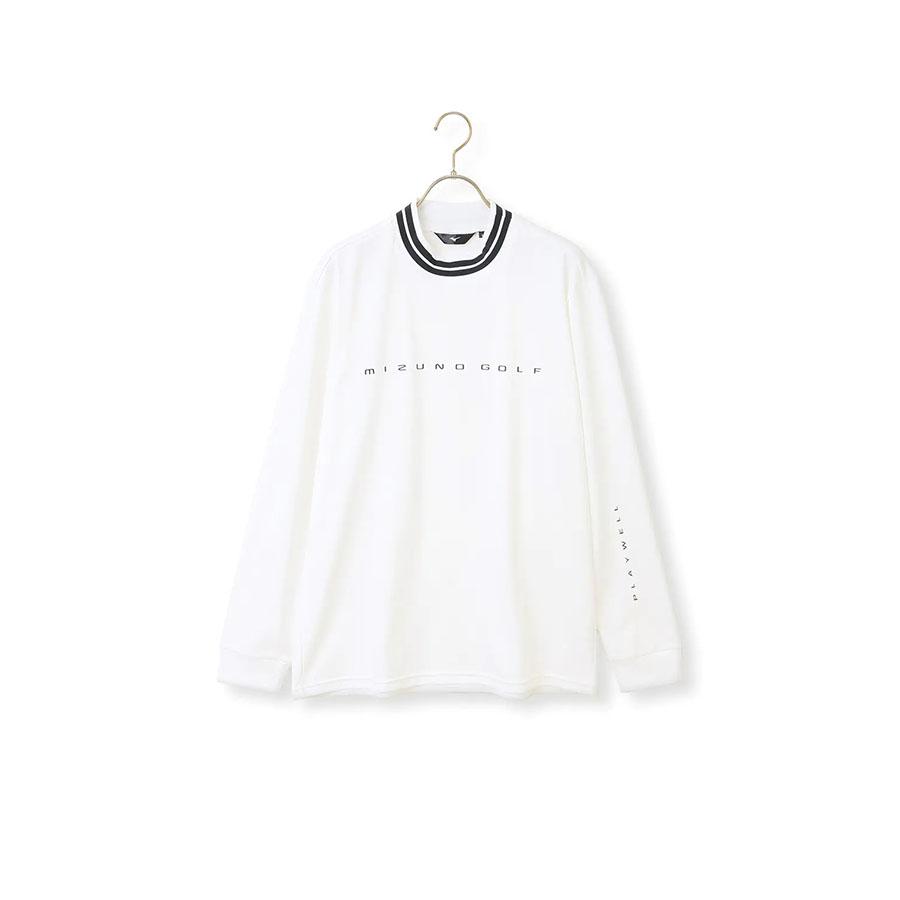 AOYAMA 【洋服の青山】モックネック シャツ メンズ 秋冬用 ホワイト系