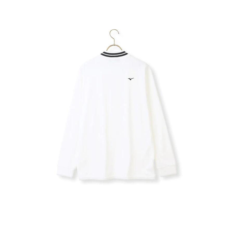 AOYAMA 【洋服の青山】モックネック シャツ メンズ 秋冬用 ホワイト系
