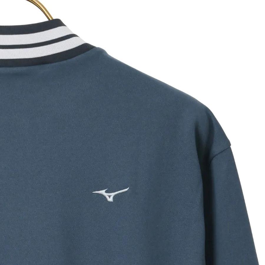 AOYAMA 【洋服の青山】モックネック シャツ メンズ 秋冬用 ネイビー系