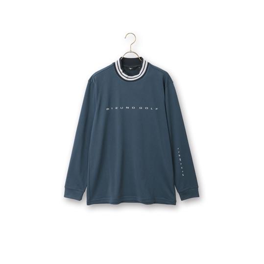 AOYAMA 【洋服の青山】モックネック シャツ メンズ 秋冬用 ネイビー系