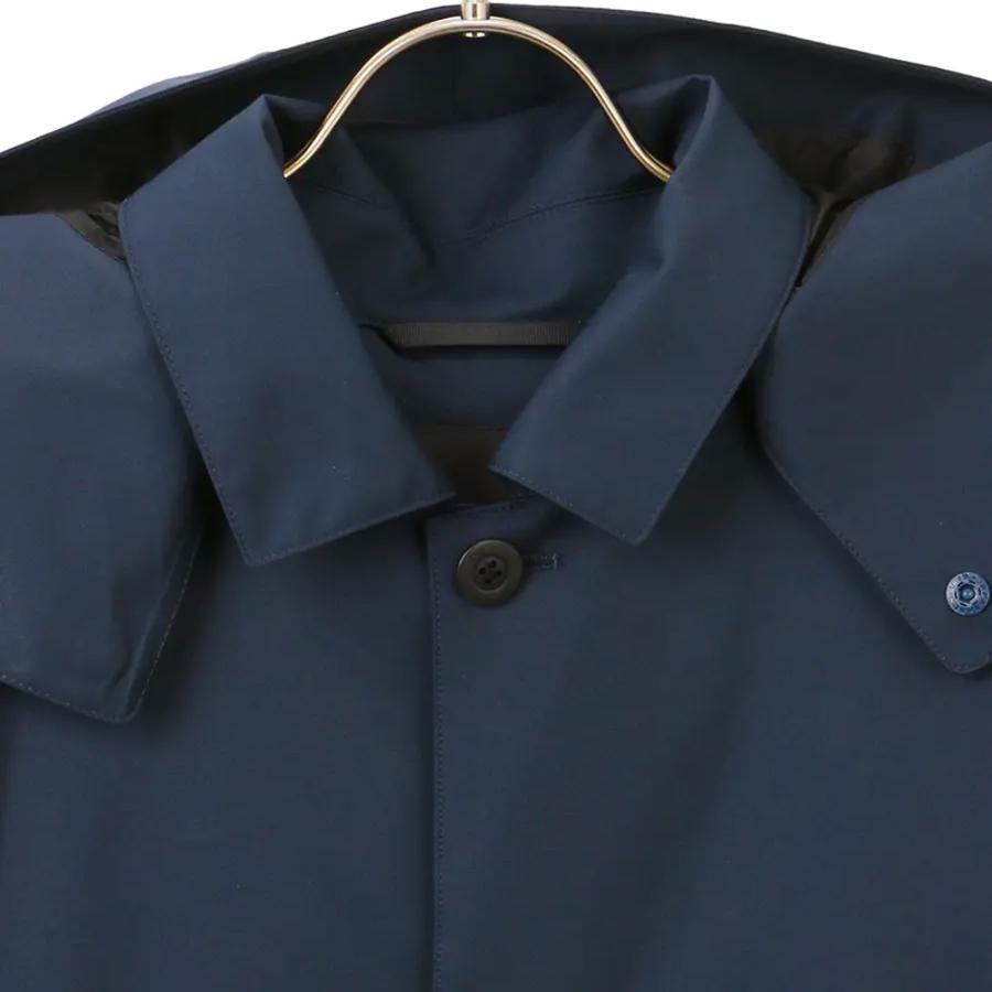 【洋服の青山】吸湿 発熱 ステンカラーコート メンズ スリム 秋冬 ネイビー 紺 無地 大きいサイズ 暖かい 保温 軽い 撥水 耐水 軽量 防風 雨 雪 着脱可能フードの画像
