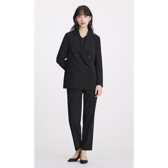 【洋服の青山】盛夏 ブラック系 4ボタンダブルジャケット【涼】【超軽量】【セットアップ着用可】【WEB限定】 ダブルジャケット 4ボタン 裏地なしの画像