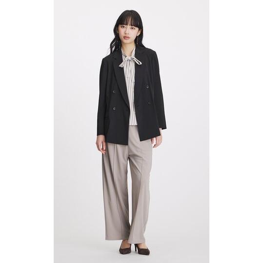 【洋服の青山】盛夏 ブラック系 4ボタンダブルジャケット【涼】【超軽量】【セットアップ着用可】【WEB限定】 ダブルジャケット 4ボタン 裏地なしの画像