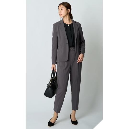 【洋服の青山】《最短当日発送》オールシーズン グレー系 1ボタンテーラードジャケット＋テーパードパンツセット [ジャケット] テーラード 1ボタン_3