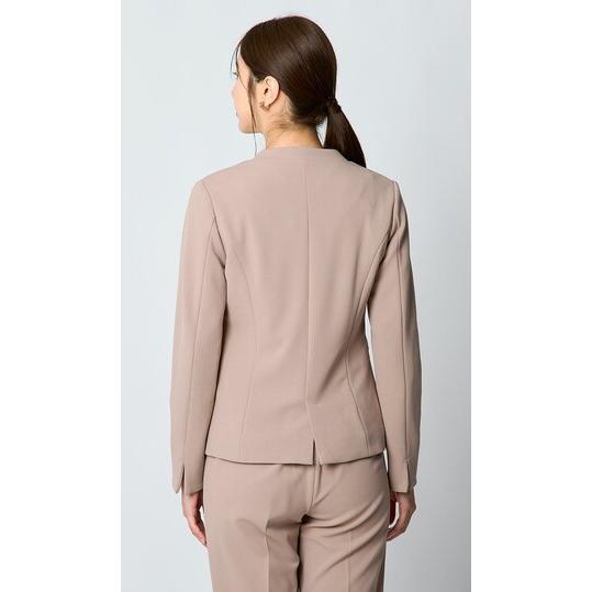 【洋服の青山】《最短当日発送》オケージョン セットアップ Vカラージャケット テーパードパンツ レディース 春夏 秋冬 ベージュ 肌色 無地 洗える ストレッチ_7