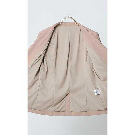 【洋服の青山】《最短当日発送》オケージョン セットアップ Vカラージャケット テーパードパンツ レディース 春夏 秋冬 ベージュ 肌色 無地 洗える ストレッチ_8