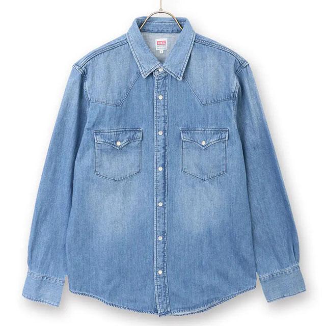 AOYAMA 【洋服の青山】EDWIN デニムウエスタンシャツ 長袖 綿100
