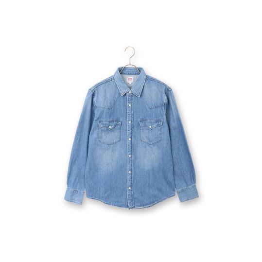 AOYAMA 【洋服の青山】EDWIN デニムウエスタンシャツ 長袖 綿100
