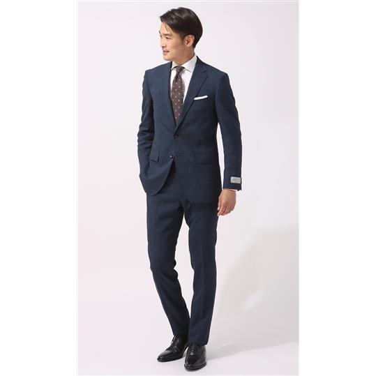 AOYAMA 【洋服の青山】ウール 混 メンズ スーツ 春夏 ネイビー AOYAMA 【洋服の青山】ウール 混 メンズ スーツ 春夏 ネイビー