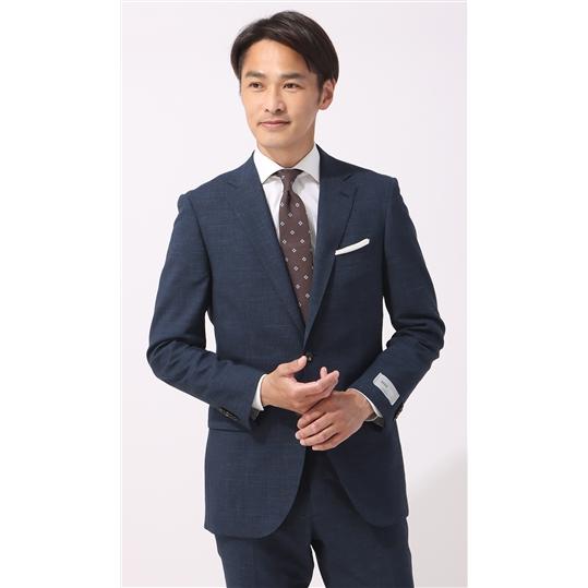 AOYAMA 【洋服の青山】ウール 混 メンズ スーツ 春夏 ネイビー AOYAMA 【洋服の青山】ウール 混 メンズ スーツ 春夏 ネイビー