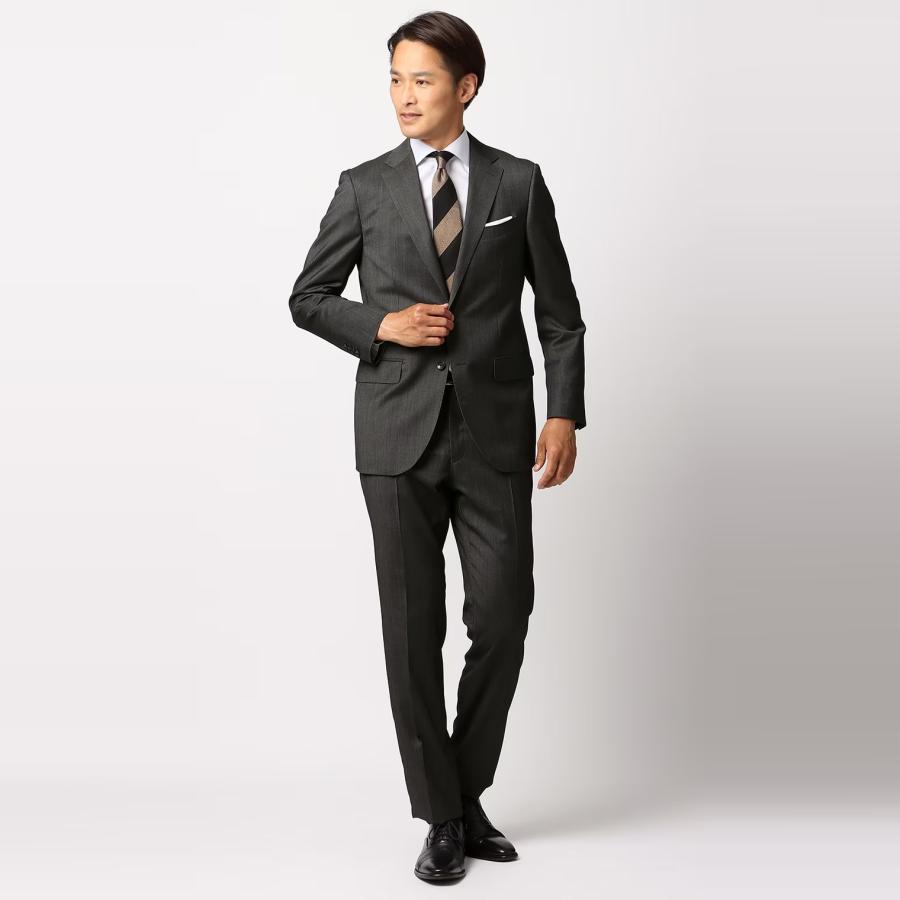 【洋服の青山】メンズ 春夏 グレー系 プレミアムスタイリッシュスーツ【CERRUTI《I TRAVEL》】男性 紳士服 シングル ビジネス ストレッチ 長袖 標準体の画像