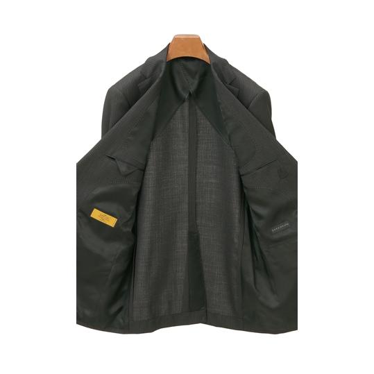 【洋服の青山】プレミアム ウール100％ ツーパンツスーツ メンズ スリム 春夏 夏 ストライプ グレー 2ボタン ノータックパンツ 動きやすい ストレッチ ビジネスの画像