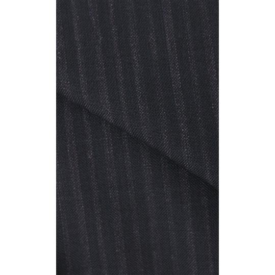 【洋服の青山】プレミアム ウール100％ スーツ メンズ レギュラー 春夏 ネイビー 紺 ストライプ 2ボタン サイドベンツ ワンタックパンツ 静電気抑制の画像