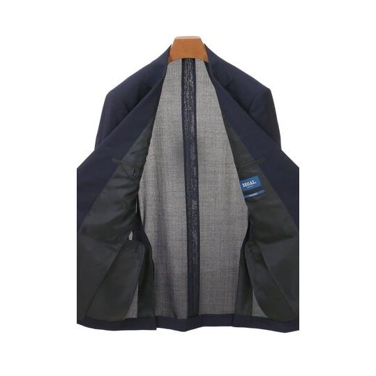 【洋服の青山】盛夏 ネイビー系 スタンダードスーツ【ツーパンツ】【清涼】【Plastics Smart】 【ジャケット】 2ボタン 背抜き サイドベンツ 【スラックス】の画像