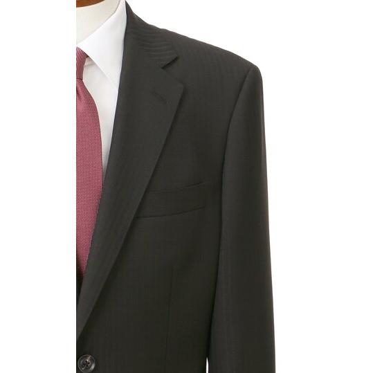 【洋服の青山】オールシーズン ブラウン系 プレミアムスタンダードスーツ【DORMEUIL】 【ジャケット】 2ボタン 背抜き 本台場 脇当て 重ねボタン サイドベンツの画像